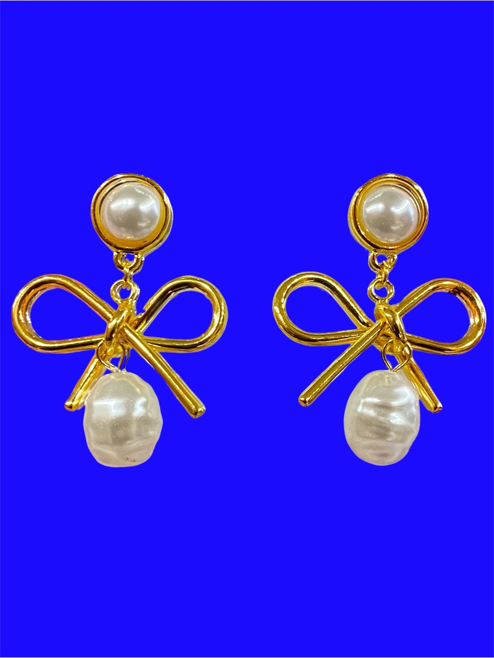 NWT Kate Spade Earrings Drop Pearl Stud Chandelier Gold Bow Pierced Fashion Gift